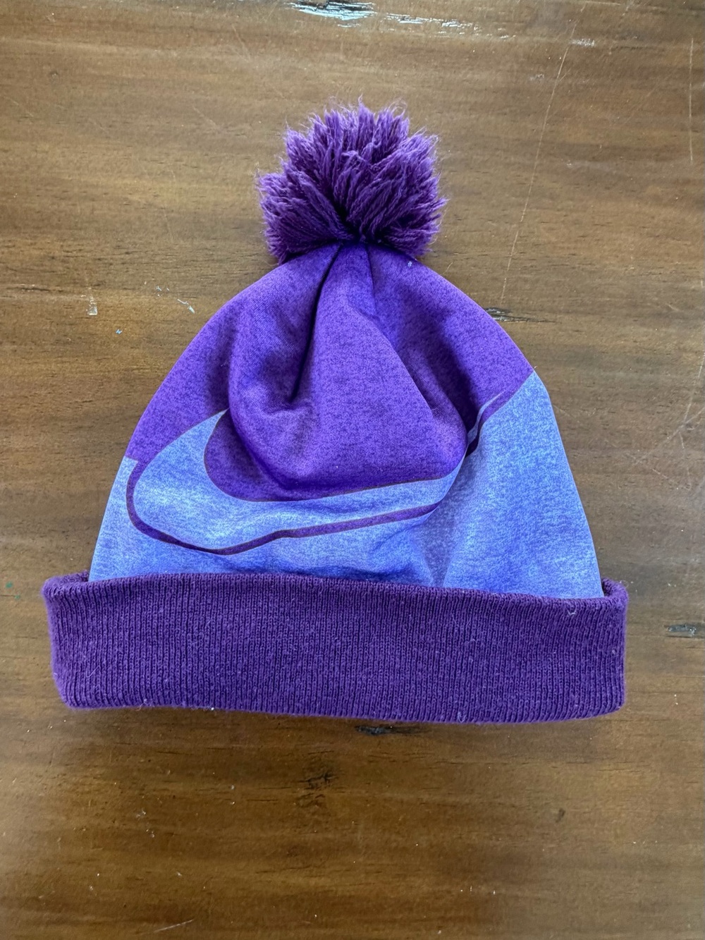Nike Purple Pom Beanie Hat - Purple